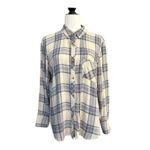 Hatley Plaid Button-Down Comfy Shirt – 100% Viscose‎ Women’s Size Large
